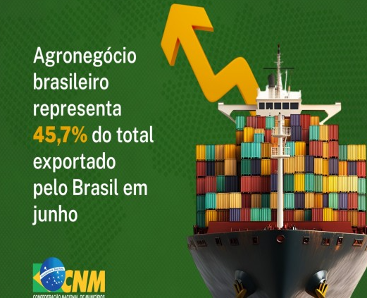 Agronegócio brasileiro representa 45,7% do total exportado pelo Brasil em junho